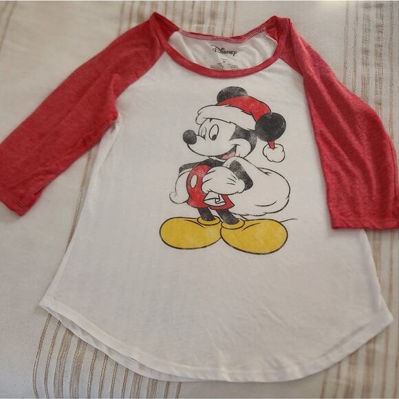 Women's Disney Christmas‎ Santa Mickey Baseball shirt - Picture 2 of 8